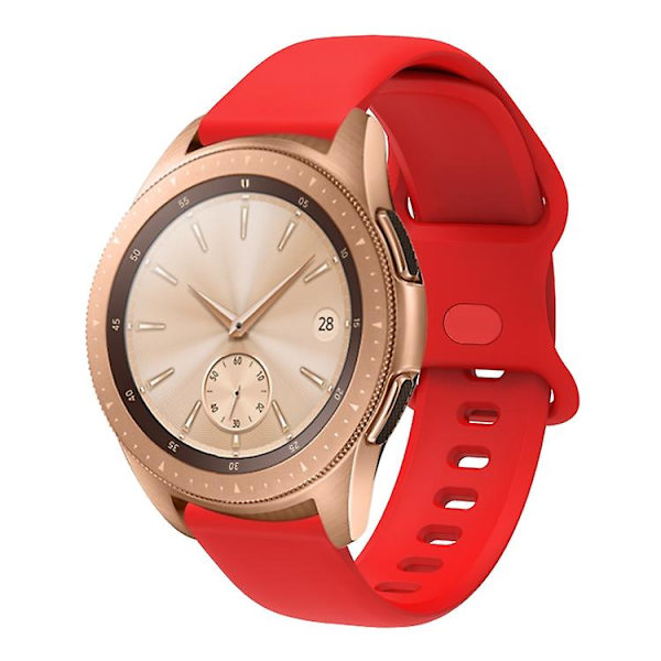 22mm för Garmin Venu / Samsung Galaxy Watch Active 2 Universal Inner Back Buckle Perforation Silikon Armband ZWC Red