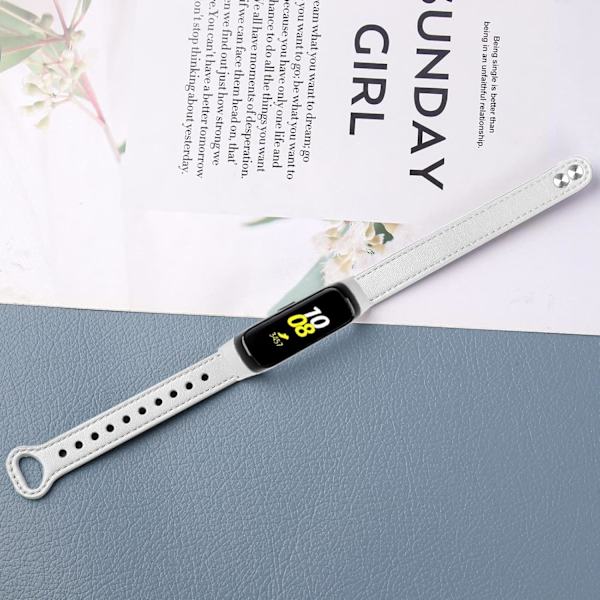 2-pak læderremme kompatibel med   Galaxy Fit 2019 armbånd metalforbindelser udskiftningslæderremme til SM-R370 Galaxy Fit urremme