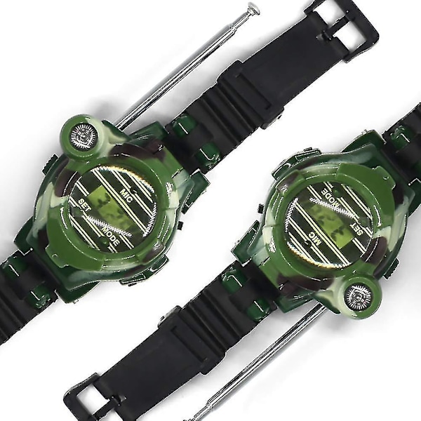 2 stk. Watch Walkie Talkies til børn langdistance tovejsradio Camo Outdoor Army Toys
