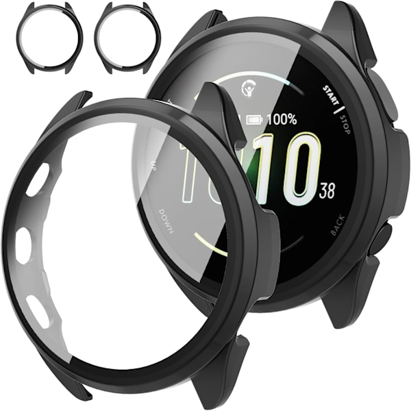 Skärmskyddsfodral för Garmin Forerunner 165, Slim Guard Bumper Full Coverage Hårt PC Skyddande Skal HD Ultratunt Fodral för Forerunner 165 Smar