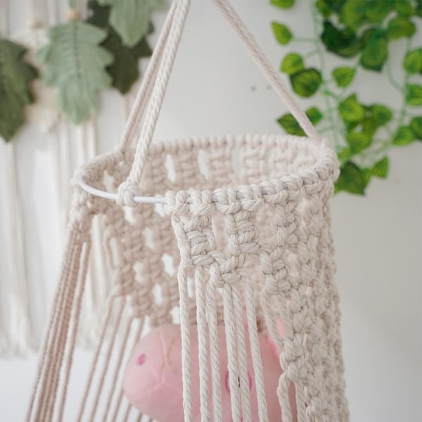 Macrame kattbädd | Kattungesvängsäng | Macrame växtupphängare, katthängmatta för inomhus- och utomhusinredning, husdjurskattsäng för att sova, leka och