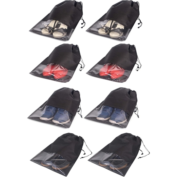 8 stk skobager for reiser, non-woven store vesker for store sko