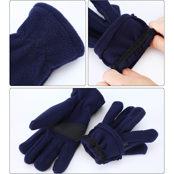 Barne vinter varme hansker - Sett med 3 par polar fleece hansker for