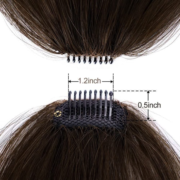 Clip-in lugg for kvinner 100% ekte hår extensions Wispy lugg Fringe