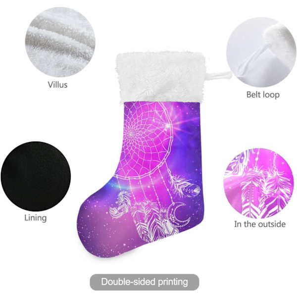 Julklapp, Personliga Julklappsstrumpor 2-pack Indisk Drömfångare Fjädrar Boho Måne 18 tum Julstrumpor Hängande Ornament Kamin