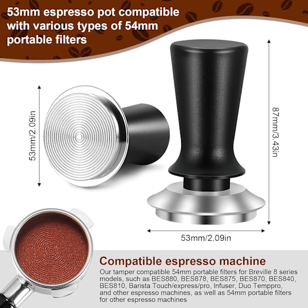 53mm espressoknuser - Kalibrert kaffeknuser