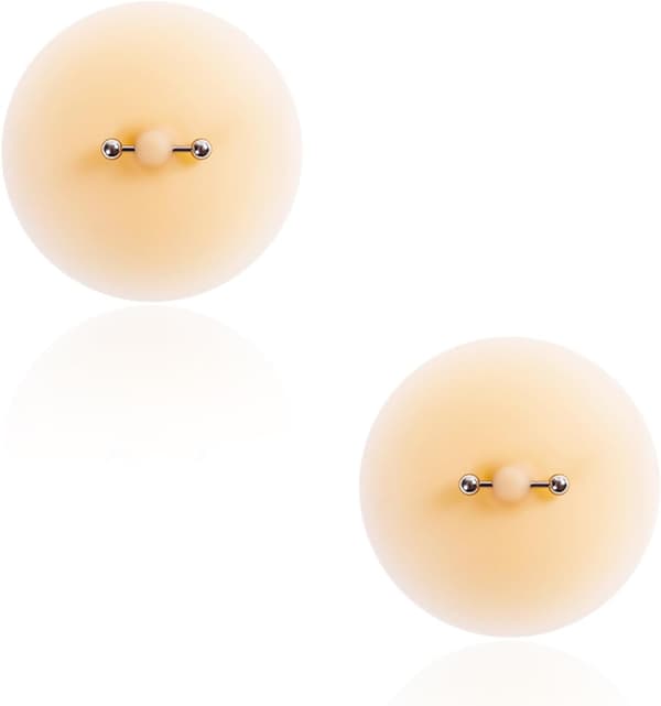 2 silikon brystvortedeksel med piercing, vanntett, gjenbrukbare pasties hvit