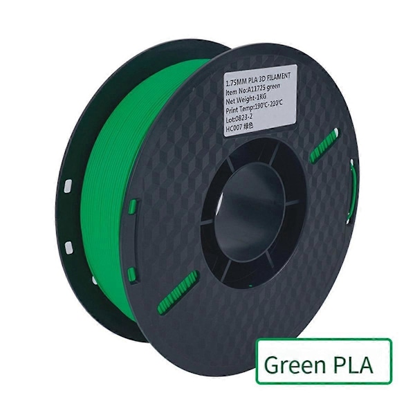3D-utskriftstillbehör PLA-tillbehör 1,75 mm/1 kg 3D-skrivarfilament 1 kg spole 3D-skrivartillbehör, Grön