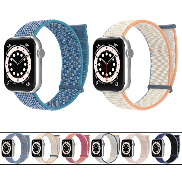 Egnet til Apple Woven Watch med Nylon Loop Dobbelt Klips