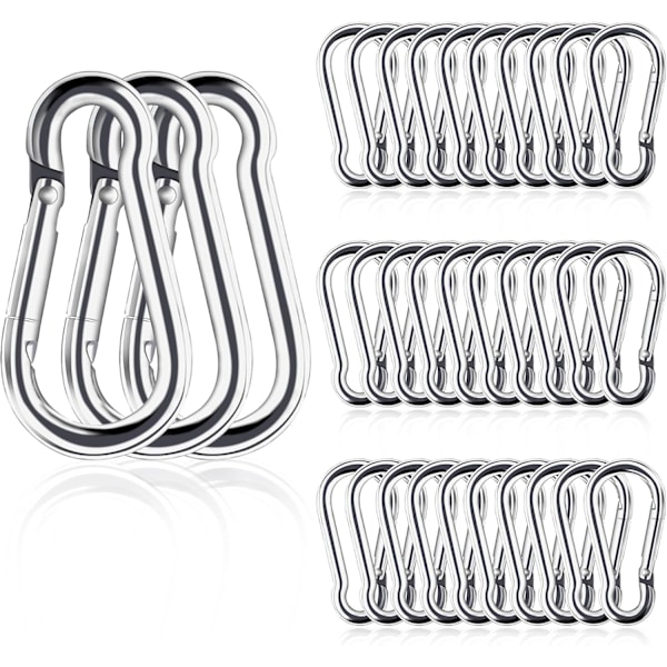\"M4 Mini Karbinhakar i Stål - 1.5\" Låsande Fjäderkrokar för Tunga Laster (30-pack)
