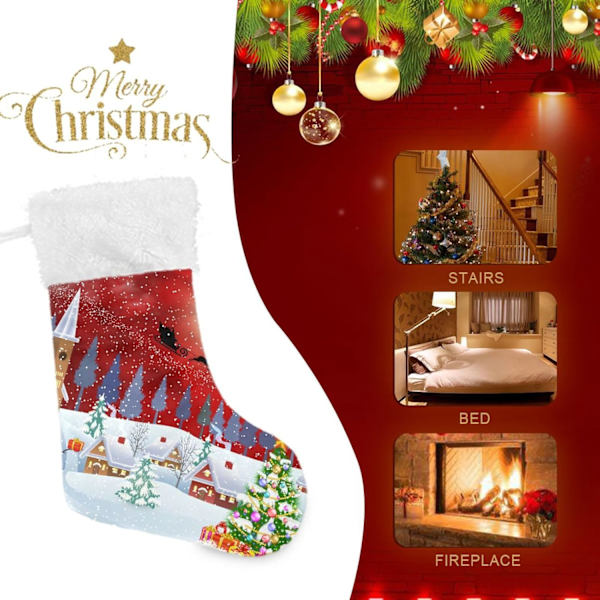 Julklapp, Personliga Julklappsstrumpor 2-pack Snögubbe Julgran 18 tum Julstrumpor Hängande Ornament Eldstad för Träddekoration