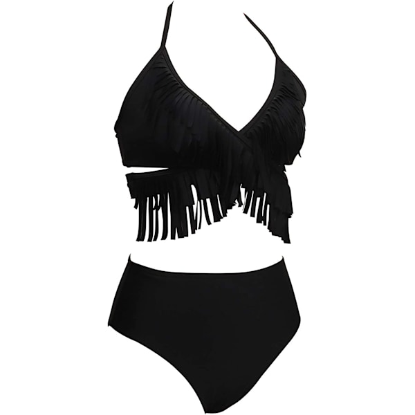 2-delad bikini med hög midja och tryck