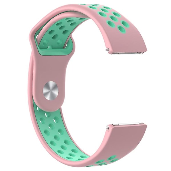 For Fitbit Versa To-farvet silikoneurrem VLD Pink - Green