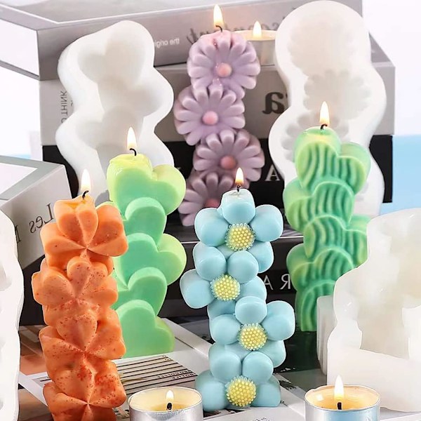 5 stk. forme, 3D DIY stablet silikone stearinlys