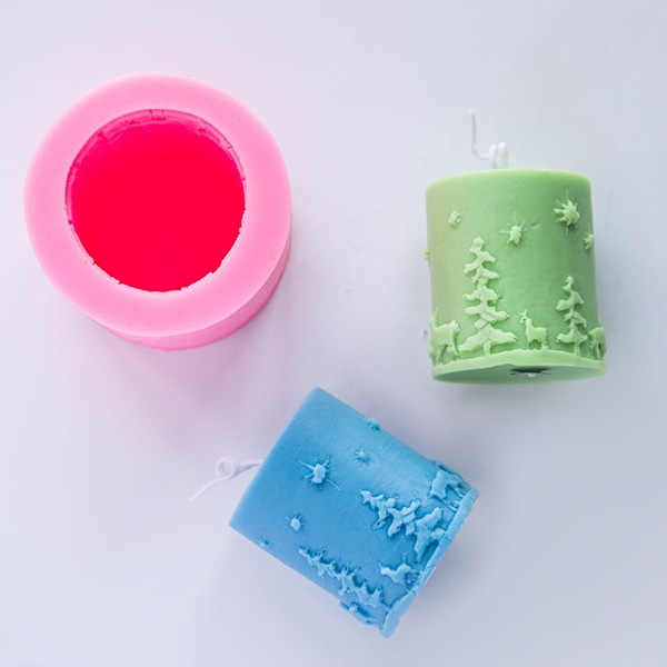 Jullim gips DIY håndlavet serie søjleformet aromaterapi lettelseslysform