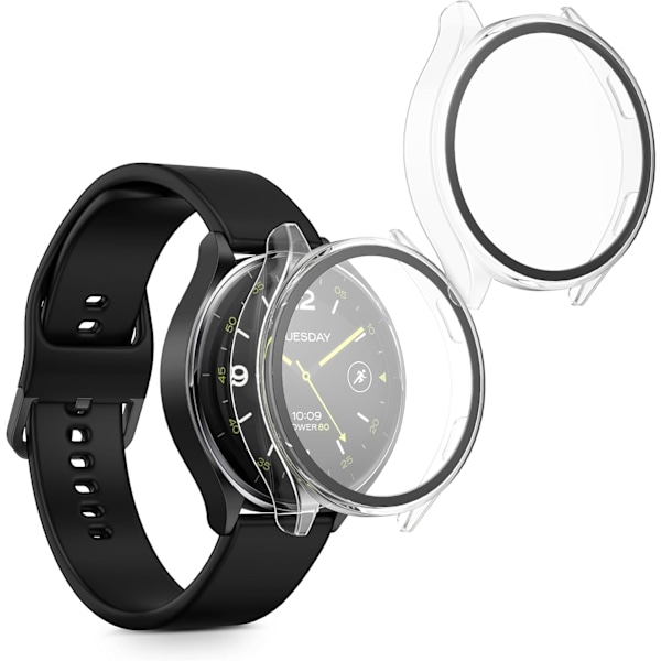 Suojakuori Yhteensopiva Xiaomi Watch 2 Kuorien Kanssa - 2X Karkaistu Lasi Muovikehyksellä - Läpinäkyvä läpinäkyvä
