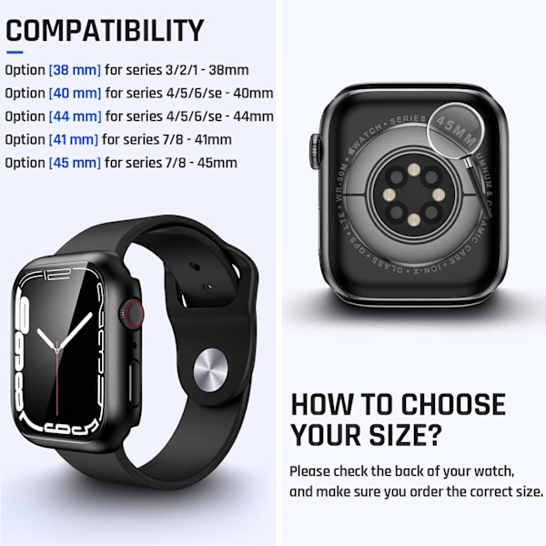 Vanntett deksel for Apple Watch 41mm Series 7