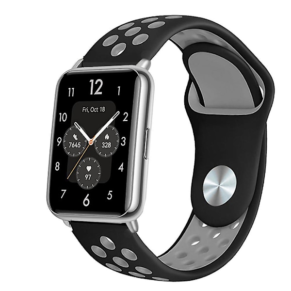Silikone Rem Til Huawei Watch Fit 2 Band Aktiv Klassisk Smartwatch Tilbehør Correa Udskiftningsrem Huawei Watch Fit2 Rem black-gray