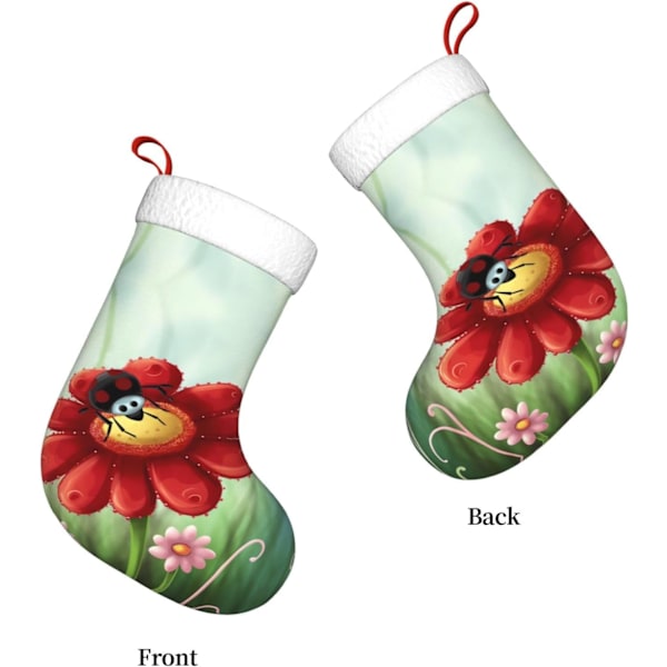 Julstrumpa med marikåbblommönster, julpynt, kaminhängande julstrumpor för familjen, semesterjulpartydekorationer, 45 cm