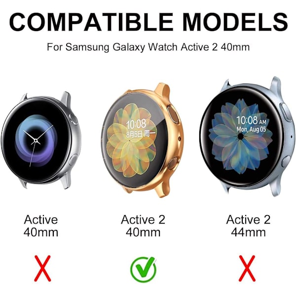 Kompatibel med Samsung Galaxy Active 2 Watch Band 40mm 44mm med [2