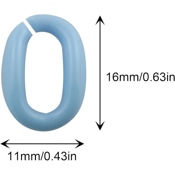 Akryl Kedjelänkar 300st Blandad Färg Oval Akryl Macaron Plast