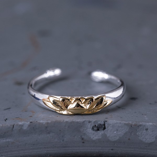 Lotus Blomstring Åpningsbar Justerbar Ring