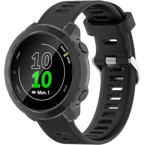Skärmskyddsfodral Kompatibelt för Garmin Forerunner 55, Mjukt TPU Stötsäkert Fodral Skyddande Skal Stötfångare Skydd för Forerunner 55 Smartwatch (B