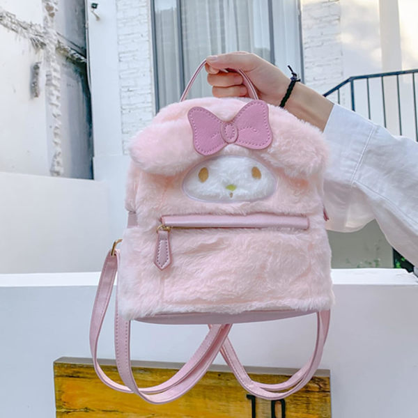 Kawaii Cinnamoroll My Melody Plys Taske, Sød Lolita JK Plys Figur Rygsæk Skole Håndtaske, Sød Pige Taske My Melody, Pige Gave Rygsæk (Pink)
