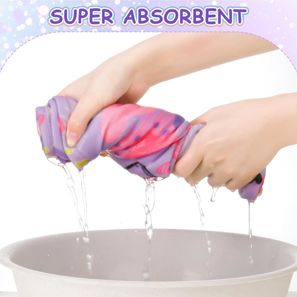 2-pack mikrofiberhårhandduksförpackning med knappar (hjärta)