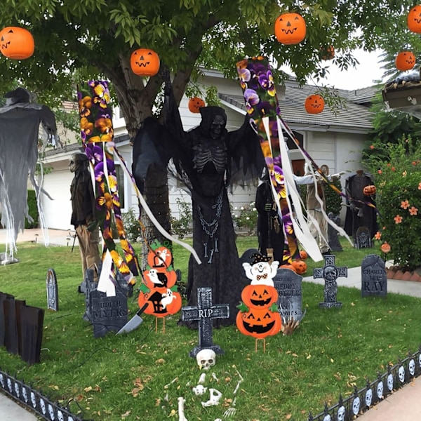 Pansy Perfection Print Halloween Vindpose 40 Tommer Udendørs Dekoration Hængende Dekoration til Væg Træ Front, Uden Lys