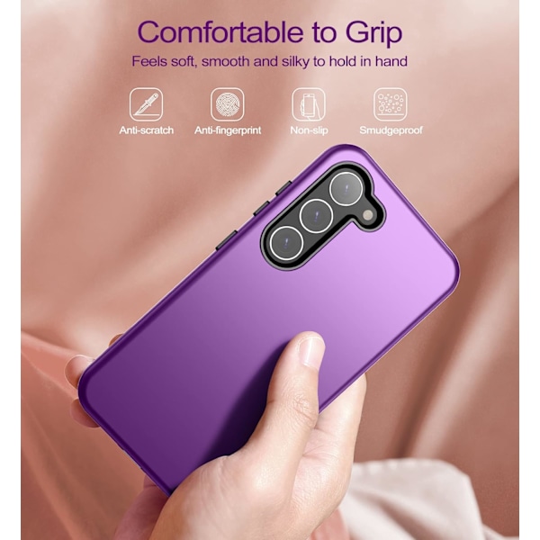 Galaxy S23 5G 3-in-1 Kestävä Suojaus, Hybridipuskuri Iskunkestävä TPU, Koko Kehon Suojakuori - 6.1 Ih, Violetti Violetti
