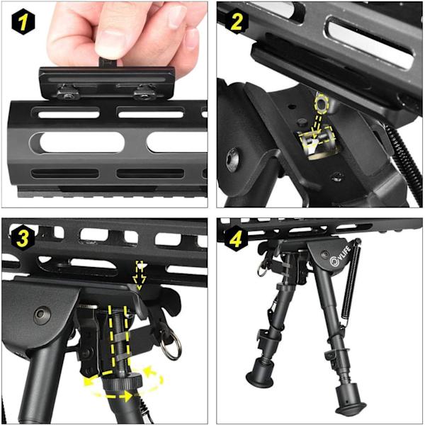 Bipod-adapter med slyngestang og tilbehør