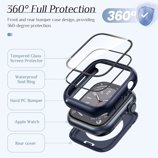 2-pack vattentätt Apple Watch-fodral för SE/serien