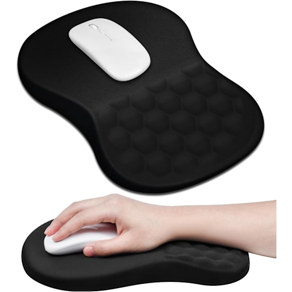 Ergonomiskt handledsstöd för musmatta med massagedesign, handledsstöd i minnesskum för smärtlindring, musmatta med halkfri PU-bas, musmattor för trådlöst