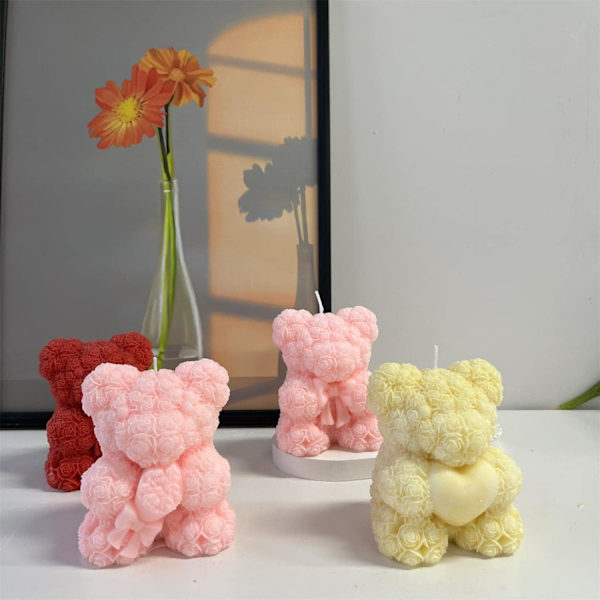 Presenter Teddy Bear Molds, 3D Rose Bear Molds