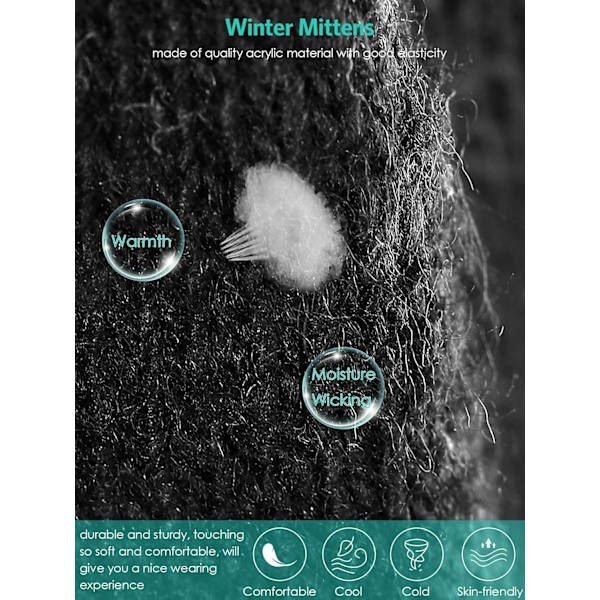 Vinter touchscreen-votter - Unisex elastiske strikkede tekstvotter