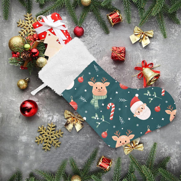 Julklapp, Personliga Julklappsstrumpor 2-pack Jultomten Rensa Jul 45,7 cm Julstrumpor Hängande Ornament Eldstad