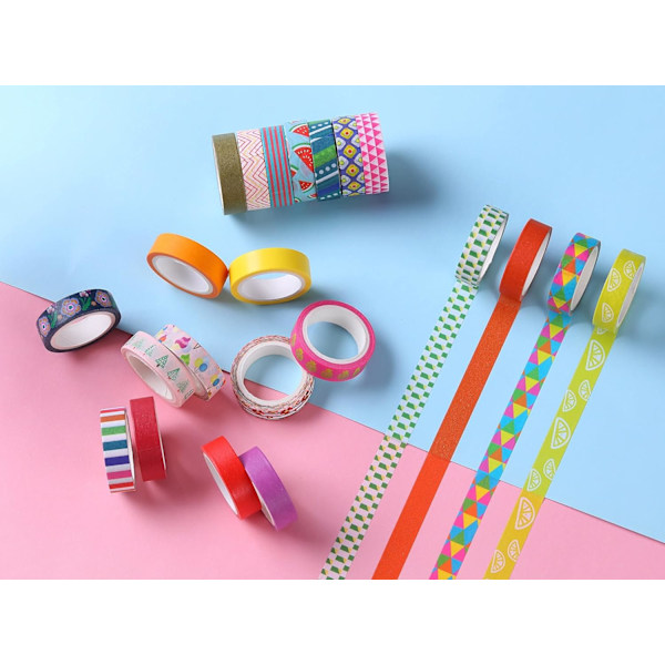 30 ruller Washi Tape Set - Fargerik blomdesign maskeringstape