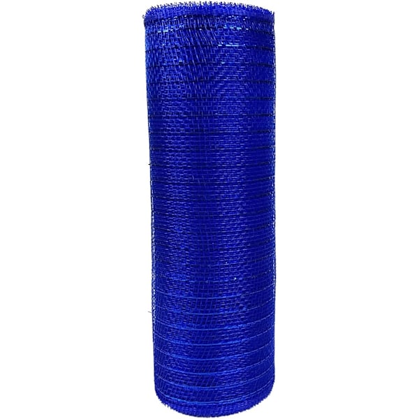 10\" Kongeblå Mesh Bånd 10 Yards Dekor Poly Bånd med Metallic Folie til