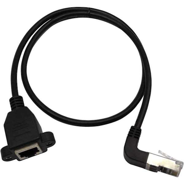 Ethernet-forlengelseskabel. 90 graders bøy Rj45 hann til hunn
