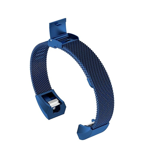 For Fitbit Alta / Alta Hr / Ace Watch Button Mesh Metal Replacement Strap Watchband SLZ Dark Blue