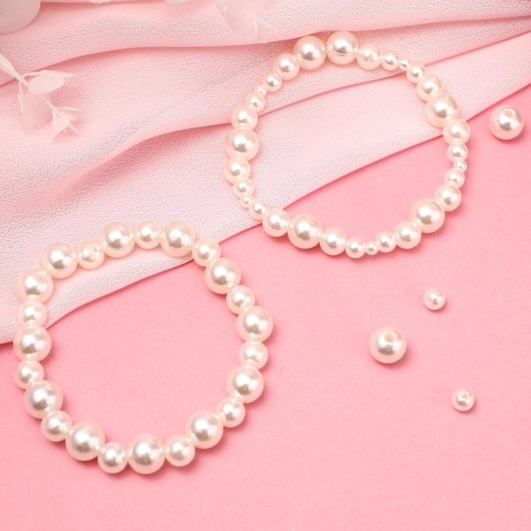 Glass Pearl Beads Spacer Beads for Jewelry Making - 1890pcs (4/6/8/10mm)