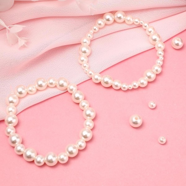 Glass Pearl Beads Spacer Beads for Jewelry Making - 1890pcs (4/6/8/10mm)