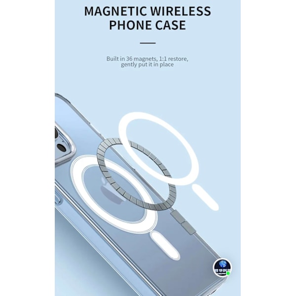 Cover til iPhone 15 Pro Max Magnetisk Anti-Gulning Ridsefast Militær Grad Beskyttelse mod Fald Klar Transparent Cover Klar