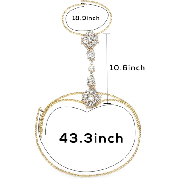 Boho Rhinestone Statement Brystkæde Krystal Halskæde Krop