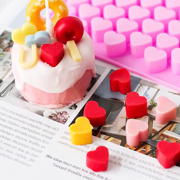 Silikoneforme til voks smelter & sæbe - Hjerte, Mini slik & isterningebakker - DIY gelé & vingummi