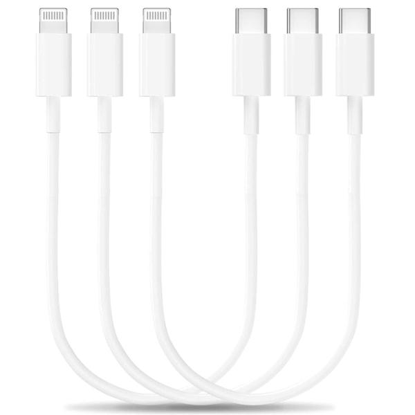 [Apple Mfi-certifierad] Kort USB-C till Lightning-kabel 3-pack