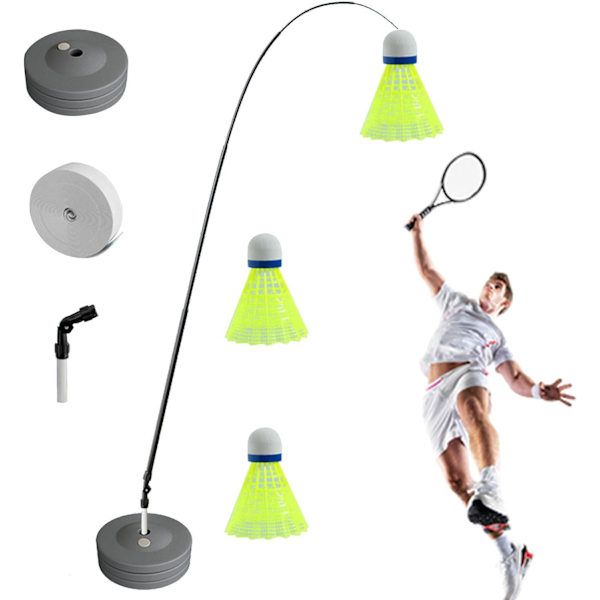 Badminton träningsverktyg Badminton träningshjälpmedel Singel badminton träningsutrustning Justerbar badminton träningsutrustning för badmintonlärlingar