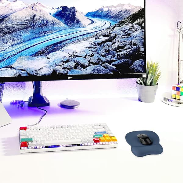 wxsp Ergonomisk Musemåtte med Håndledsstøtte, Musemåtte med Memory Foam Håndledsstøtte og Skridsikker Base til Computer, Café, Hjem & Kontor, 9.64 x 8.26