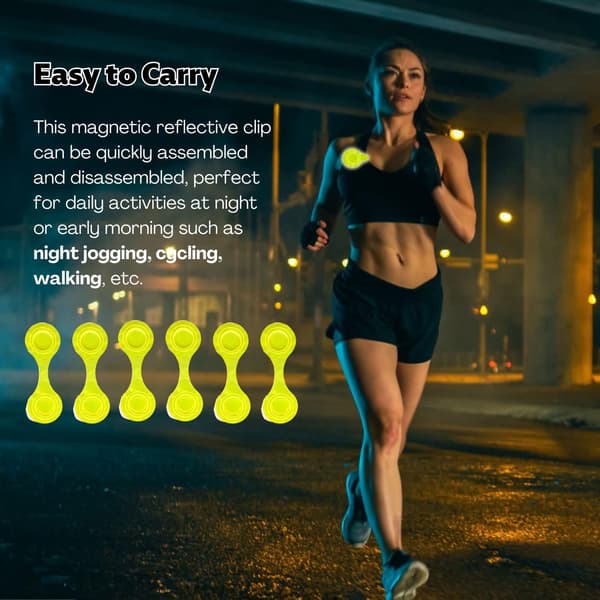 Magnetiska reflexer, reflexmagneter, reflexklämmor, hängare, för maximal synlighet, säkerhetsreflex för ryggsäck, jacka, jogging,